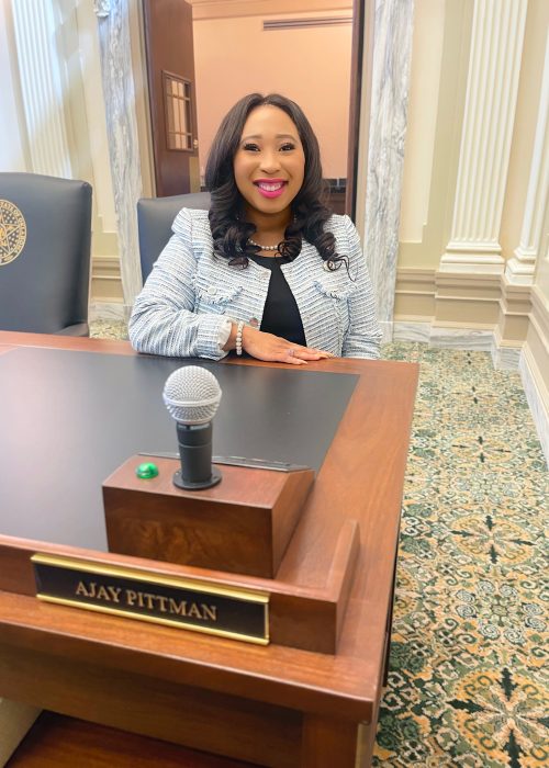 State Representative Ajay Pittman on the first day of the 2022 Second Session of the 58th Legislature