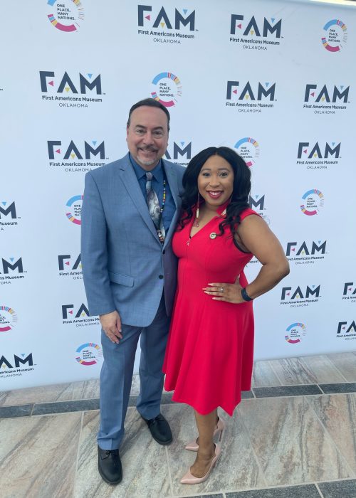 The Grand Opening of the First Americans Museum was truly a historic moment. Representative Ajay Pittman pictured with James Pepper Henry the CEO of FAM/AICC Foundation