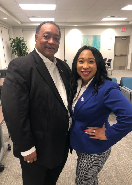 Former Ward 7City Councilman Pastor Lee E. Cooper Jr. and Representative Ajay Pittman at Centennial Health Clinic in House District 99.